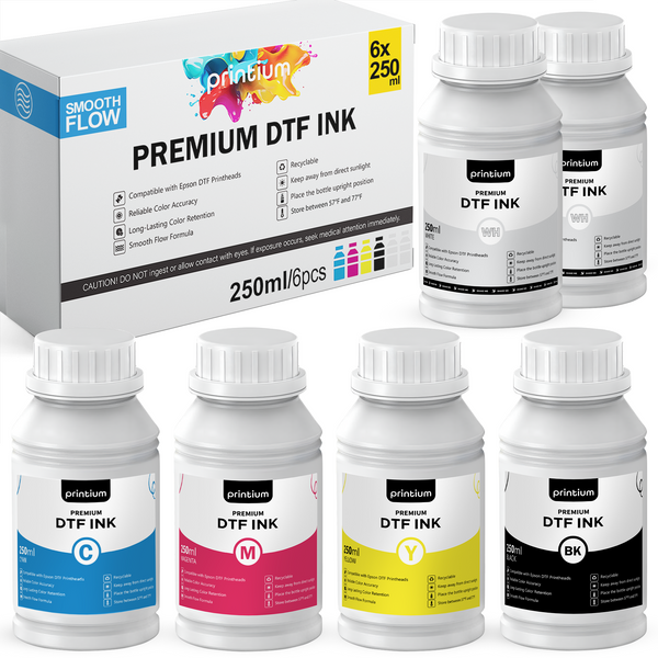 Premium DTF Ink Set - 6×250 ml (8.45 fl oz), CMYKWW