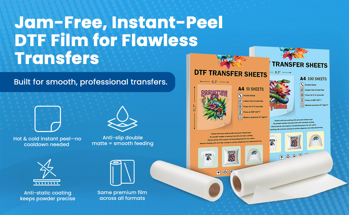 Premium Plus A4 DTF Film Sheets - 8.3" x 11.7" 100 Pack