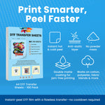 Premium A4 DTF Film Sheets - 8.3" x 11.7" 100 Pack