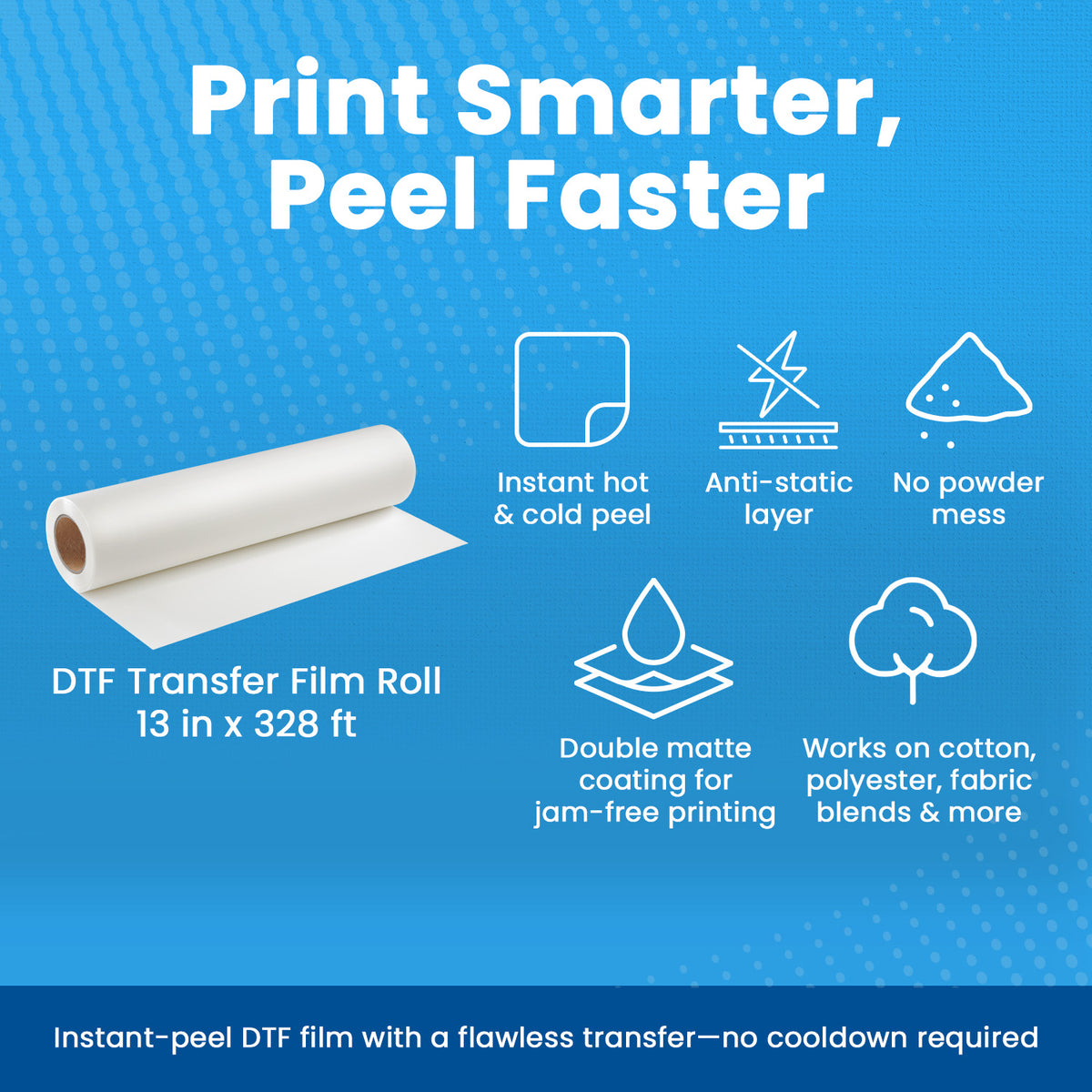 Premium Plus Instant Peel DTF Film - 13" x 328'