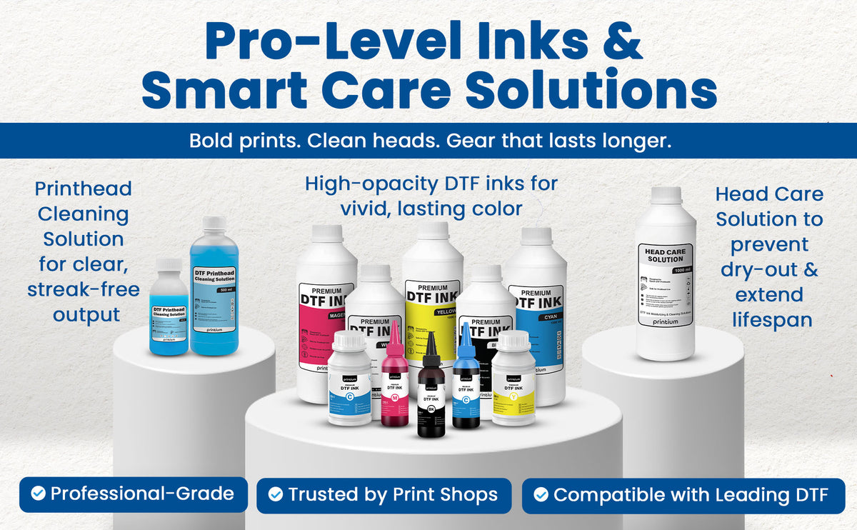 Premium DTF Ink Set - 6×100 ml (3.38 fl oz), CMYKWW