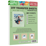 Premium Plus A4 DTF Film Sheets - 8.3" x 11.7" 50 Pack